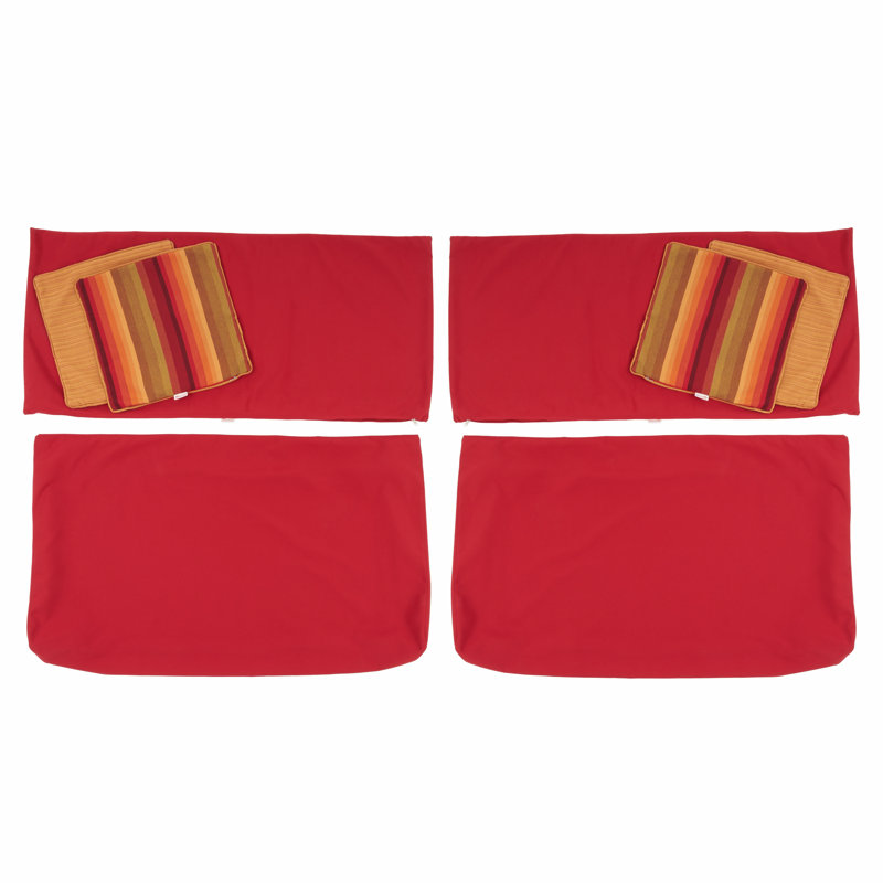 Outdoor Sunbrella Sofa Cushion Cover, Canvas Jockey Red Sunbrella® Canvas, 25'" W x 5" D