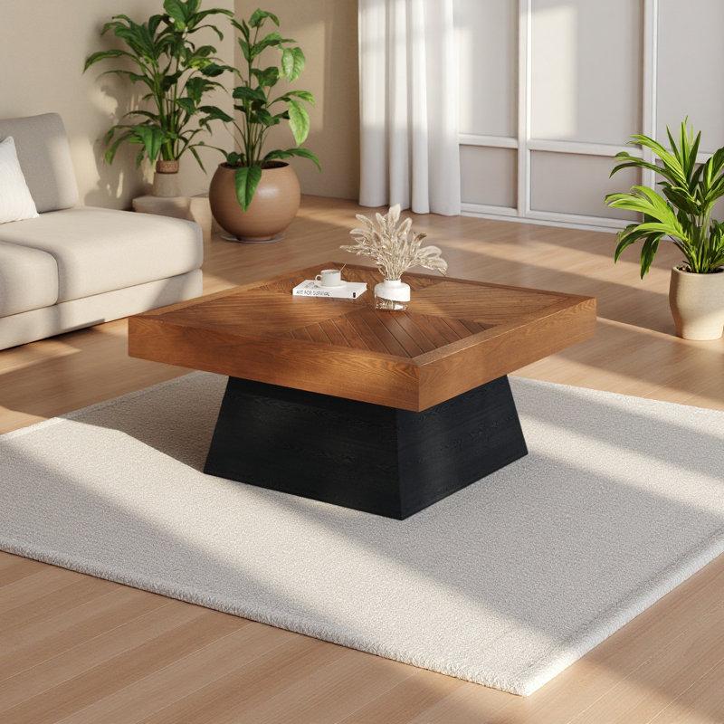 Table basse moderne carrée pour salon 31,5 pouces, style Mid-Century