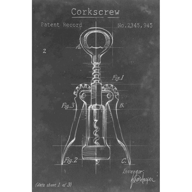 " Corkscrew Diagram I " by Ethan Harper, 12" H x 8" W  