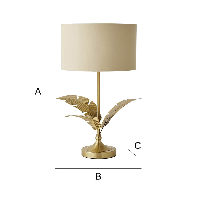 Waynesfield Metal Table Lamp, Cotton / Cotton Blend, Yes, Beige