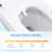 Bidet Toilet With One - Piece Seat, Auto Flush And Open/Close, Heated Seat Adjustable Temperature, Warm Water Wash Dry, Remote Control Function, Sensor Cover, Female Wash, Rear Move Modes, Night