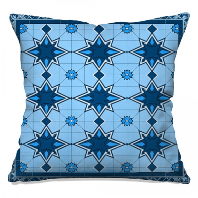 Blue Star Pattern Double Sided Throw Pillows