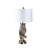 27.5" Silver Owl On A Branch Resin Table Lamp