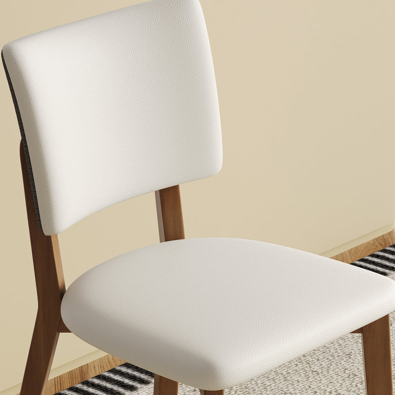 Chaises de salle à manger en cuir de polyuréthane David avec pieds en bois
