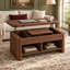 Table basse à plateau relevable 37,5 "avec rangement caché, tables basses carrées pour le salon-131401961