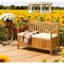 Banc de jardin avec rangement dissimulé et assise confortable - Finition en bois, coussin d'assise inclus, assemblage requis. Compartiment de jardin amovible. Banc d'extérieur, couleur blanc crème.