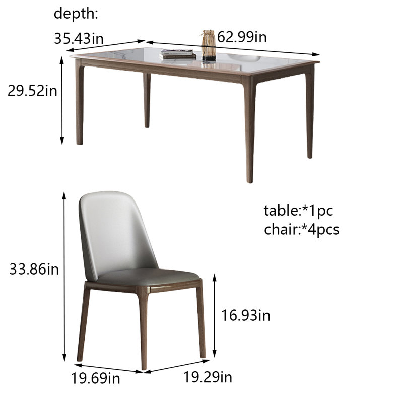 Combinaison de table et de chaise Rock Rock, H 29,52 po x L 62,99 po x l 35,43 po