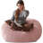 Bean Bag Chair, Memory Foam Filled, Large Beanbag Chairs For Adults And Teens, Soft Sofa With Removable Flannel Cover, Round Couch For Living Room Bedroom College Dorm-698306722-698306651