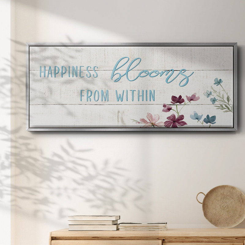 Happiness Blooms - toile encadrée, H 20 po x l 50 po