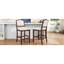 Ensemble de 2 tabourets de bar à hauteur de comptoir - 2 tabourets de bar rustiques avec structure en bois d'hévéa, dossier ergonomique, polyvalent pour îlot de cuisine, salle à manger-1147686490
