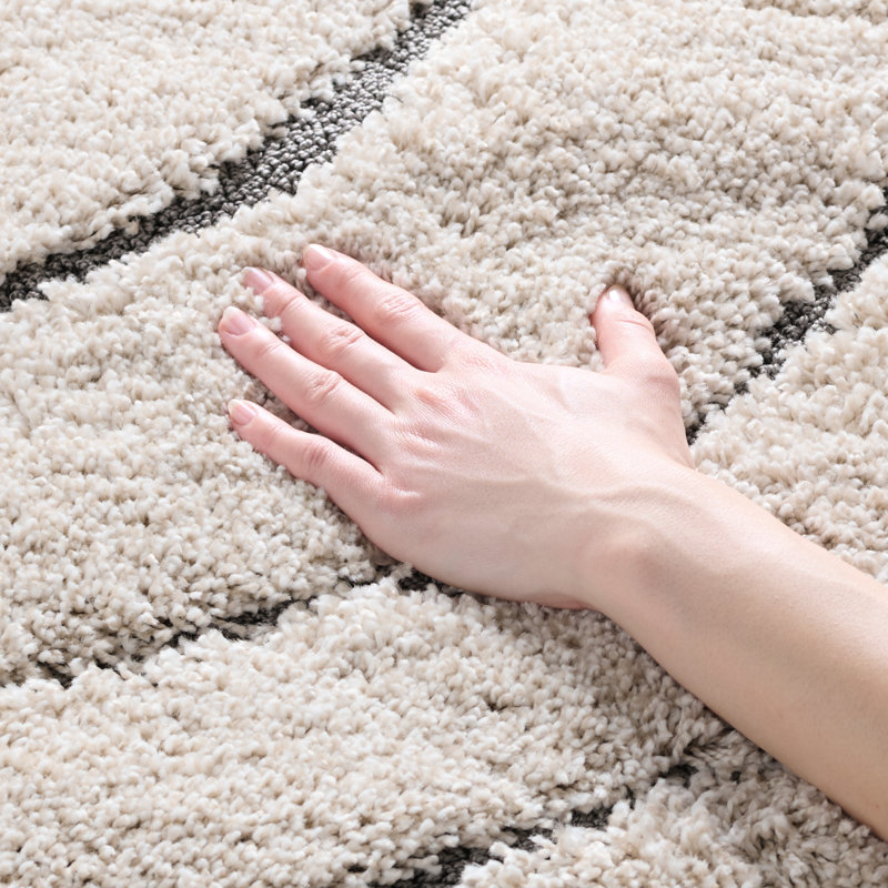 Tapis crème / gris Ashal, Rectangle 4 pi x 6 pi