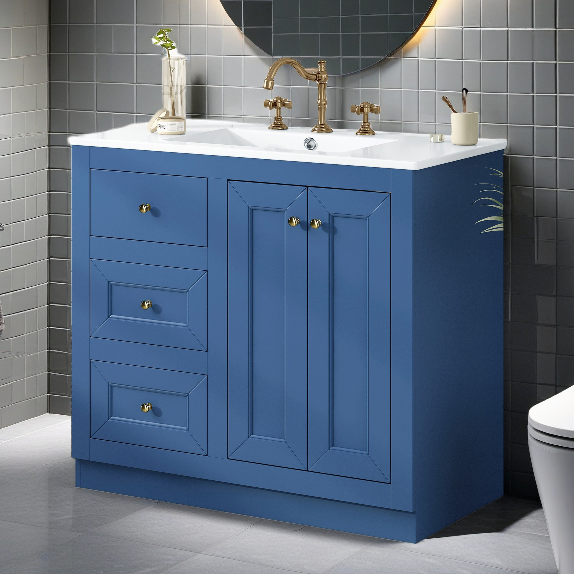 Winston Porter 36Inch Bathroom Vanity With Ceramic Sink, Bathroom