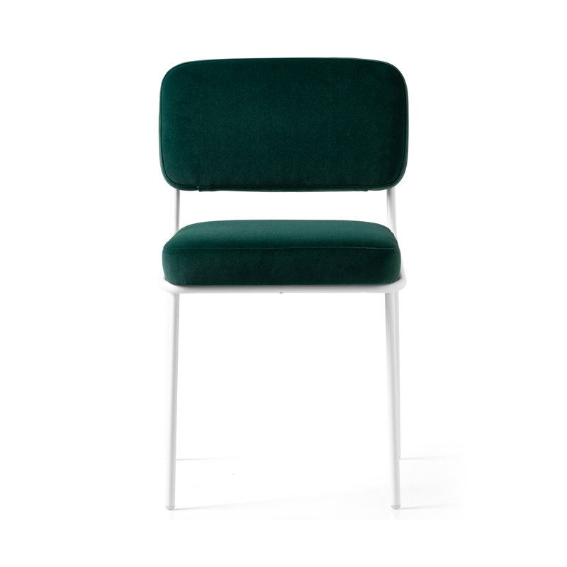 Sixty Upholstered Dining Chair with Metal Frame, Matt Taupe, Dark Forest Green