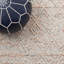 Tapis géométrique en laine / coton tissé à la main Leming en ivoire / bleu-937115102