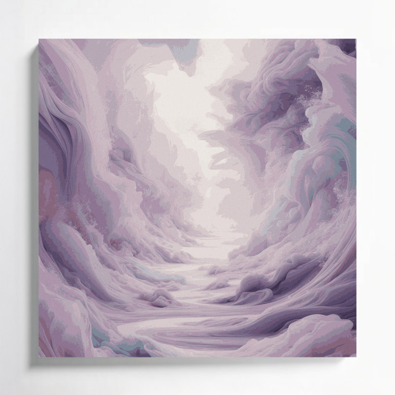 «Abstract Landscape 74», art mural sur toile beige, H 12 po x l 12 po