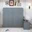 Grand lit escamotable mural avec bureau, tablettes de rangement et grandes armoires, gris-264402666