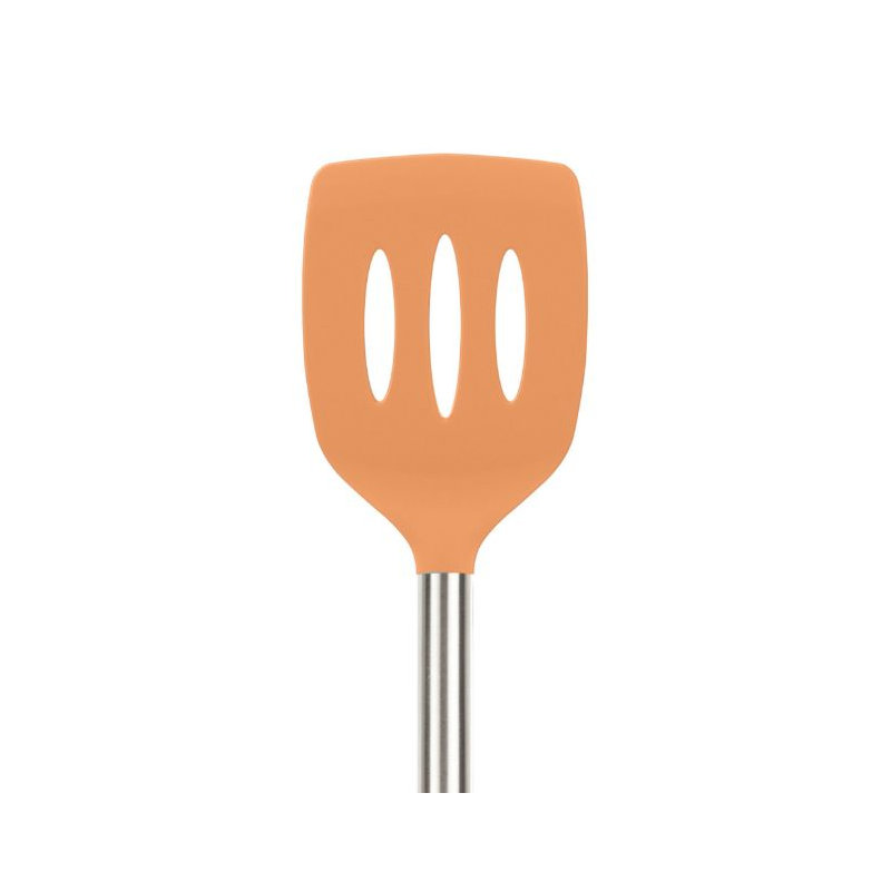 Silicone Slotted Turner - Light Aqua, Apricot