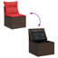 9 Piece Garden Sofa Set With Cushions Brown Poly Rattan Acacia