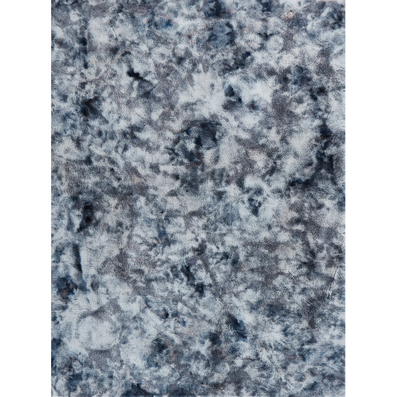 Tapis gris abstrait touffeté à la main, Rectangle 6 pi 7 po x 9 pi 10 po