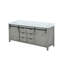 Meuble-lavabo double gris cendre 84 po X P 22 po D, avec comptoir en quartz blanc-117980236