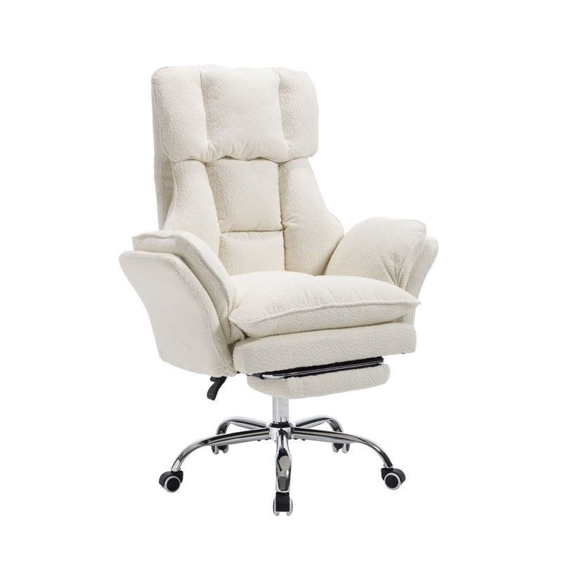 Brayden Studio Velvet Gaming Chair, White