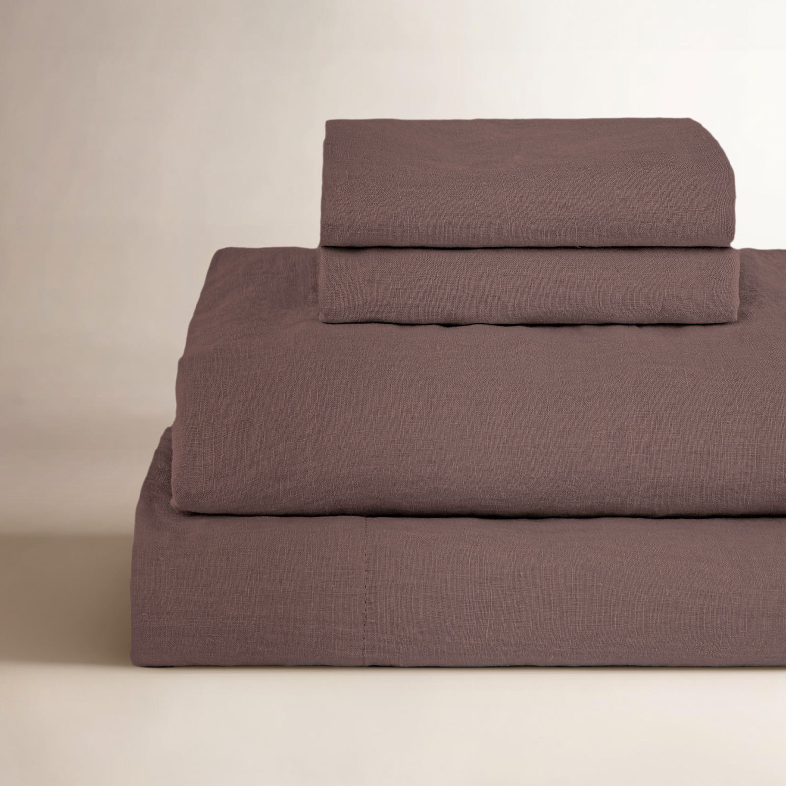 Linen Sheet Set, Clove, Queen Sheet Set with 2 Pillowcases