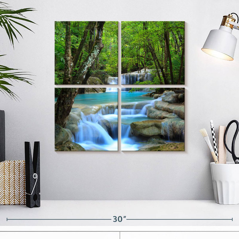 Kerrick, cascades d'Erawan, H 18 po x l 18 po