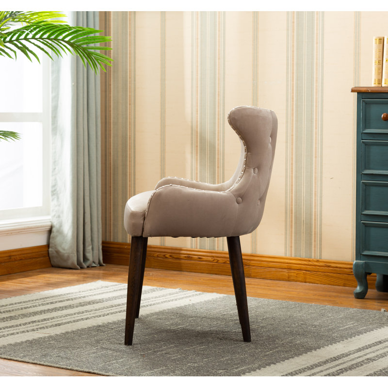Chaise d'appoint Aubriella, Microfibre/microsuède beige