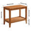 Table d'appoint rustique à 2 niveaux en bois d'hévéa massif (100 %) avec tablette de rangement ouverte, table d'appoint multifonctionnelle, table basse et support pour plantes d'intérieur pour le salon.-1520214