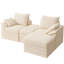 Causeuse modulaire en velours côtelé de 71 po avec rangement sous le siège et repose-pieds, canapé modulaire à assise profonde-1692206227