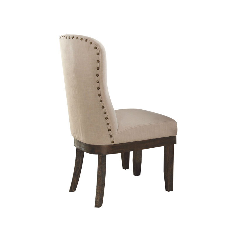 Chaise d'appoint rembourrée en tissu Hann beige