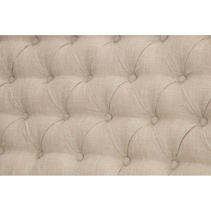 Banc rembourré Nasser, Beige, Rustique naturel