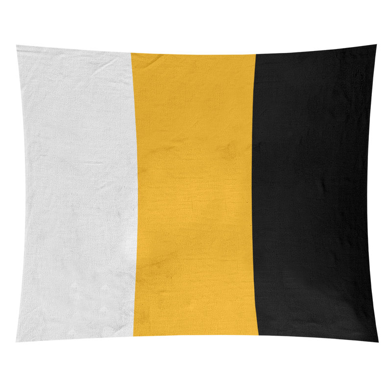 Tapisserie de polyester Pittsburgh, H 51 po x l 60 po, Blanc / Pittsburgh Gold / noir