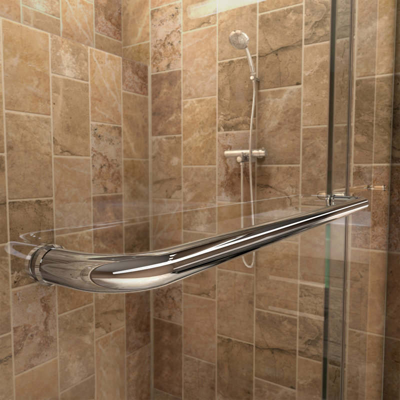 Charisma 60" x 36" x 72" Sliding Frameless Shower Door, Brushed Nickel/White, Left Hand Drain