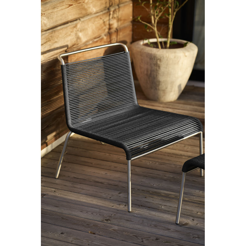 Salto Outdoor Lounge Chair, Brushed Black