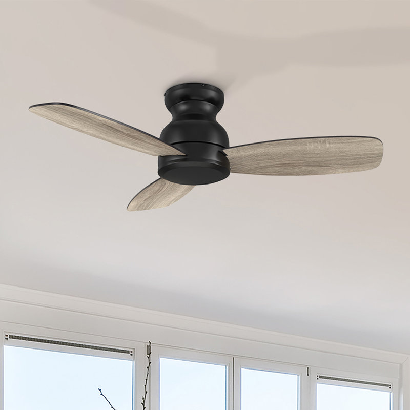 Ventilateur de plafond encastré à 3 pales 44 po Furness, Gris / Noir