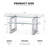 Glass Coffee Table With 2 Tier Glass Boards & Sturdy Metal Legs, Mirrored Clear Rectangle Glass End Table Coffee Tea Table For Home Office