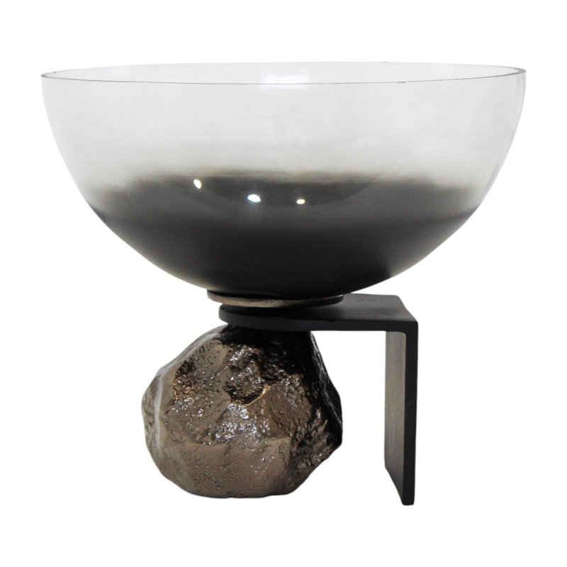 Handmade Glass Decorative Bowl, 10'' H X 11'' W X 11'' D