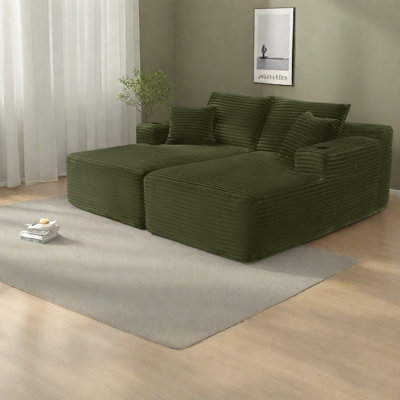 Canapés modulaires à compression, canapé moderne en tissu moelleux de 76 pouces