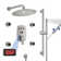 3-Function 12 Inch Temperature Digital Display Shower System With 2-Setting Slider Bar Handheld And 4Pcs Body Jets