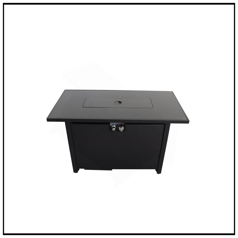Table de foyer d'extérieur en acier 25 "avec couvercle