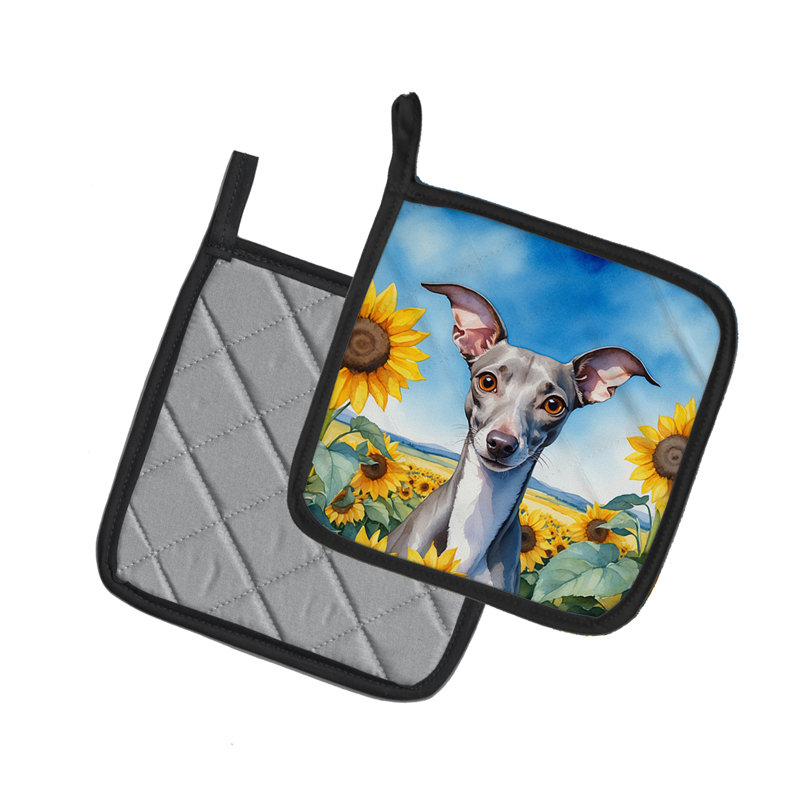 Caroline's Treasures In Sunflowers Floral Polyester Potholder Set