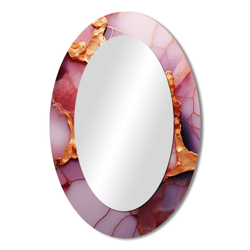 Miroir mural rose et doré Essence V - Rose, 36 po x 24 po