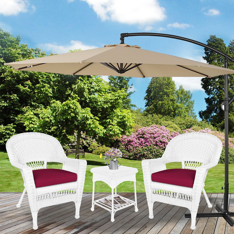 Byxbee 2 - Person Patio Conversation Set with Cushions, White, Red