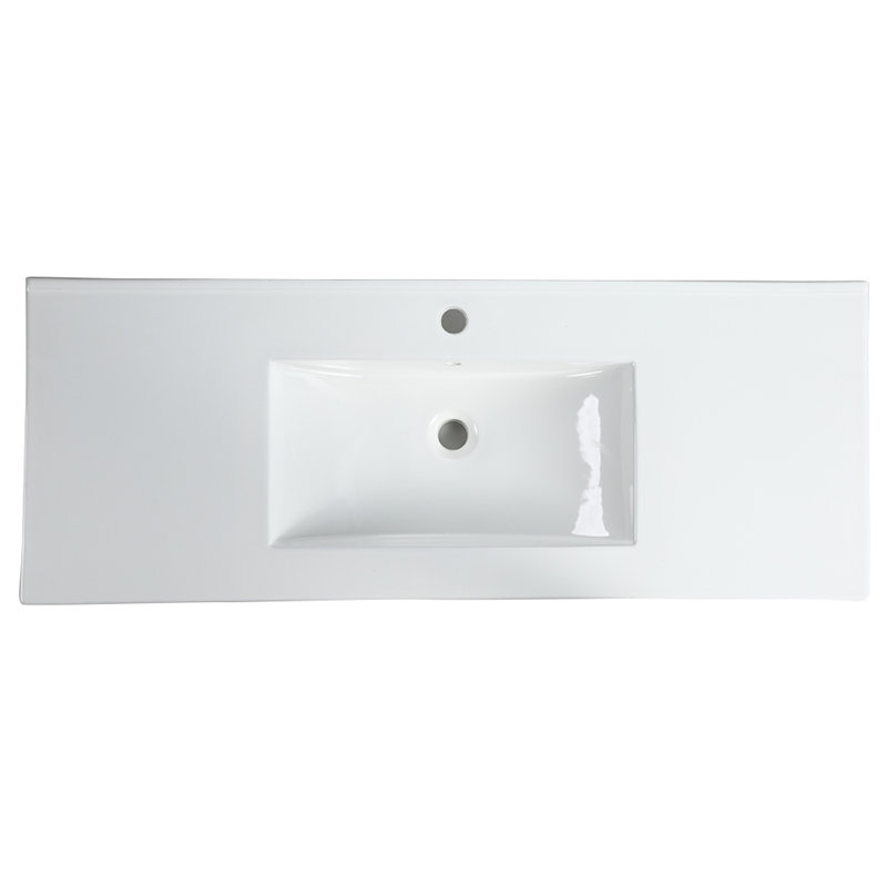 Maquan Ceramic Single Bathroom Vanity Top with Sink