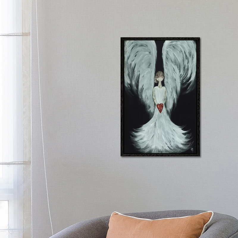 Heart Angel by Ashley Bradley - Gallery-Wrapped Canvas Giclée on Canvas, Black Framed, 66.04 cm H x 45.72 cm W