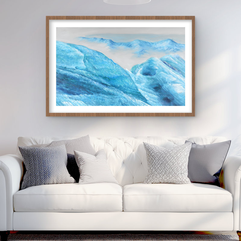 Icebergs - impression mate encadrée décorative pour la maison, Brun, H 24 po x l 36 po