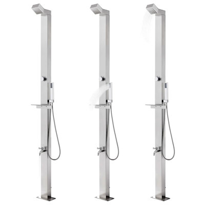 Kamps 225 cm H Steel Outdoor Shower and Footwash Spout