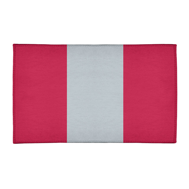 Tapis rouge rayé/argenté, Rectangle 3 pi x 5 pi