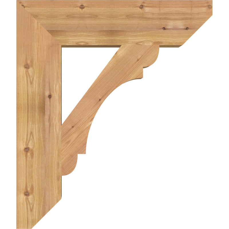 Support en bois / corbeau, Cèdre rouge de l'Ouest (lisse), H 28 po x l 5,5 po x P 24 po